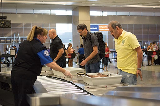 Screening checkpoint at McCarran International Airport in Las Vegas (Credit: Transportation Security Administration)
