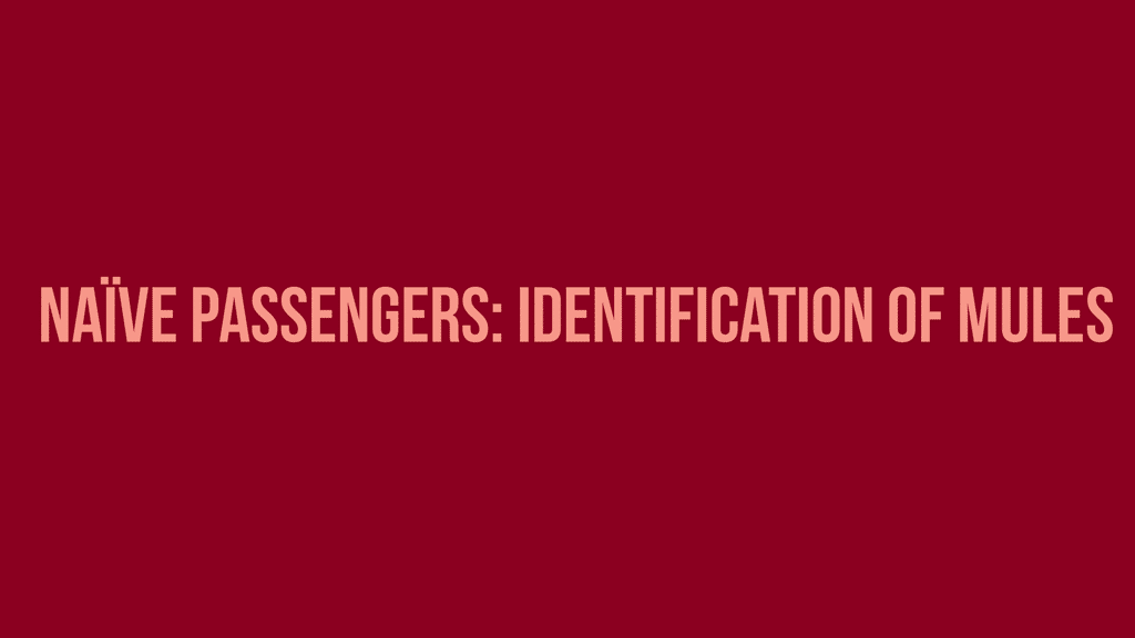 NAÏVE PASSENGERS: IDENTIFICATION OF MULES