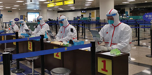 Xiamen Customs in China implementing COVID-19 controls  at Xiamen Gaoqi International Airport (Credit: Nuctech) 