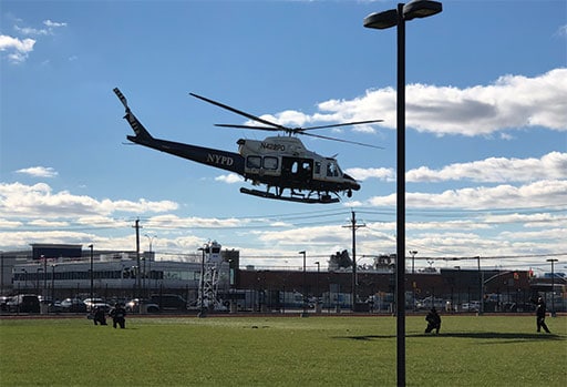 New York Police Department Helo response with SWAT, NYPD Academy, Queens, New York  (Credit: Andrew Brown)