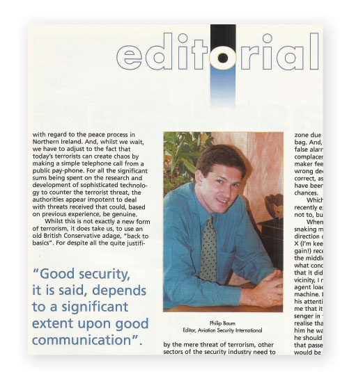 A somewhat younger Philip Baum pens his first lead editorial for ASI in June 1997!