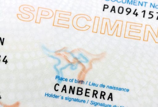 Australian passport: jumping kangaroo 3D holograms  (Credit: Australian Passport Office – www.passports.gov.au)