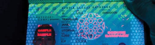 Using multiplying effects in passport security: combining tactile and optical features (Credit: Thales)