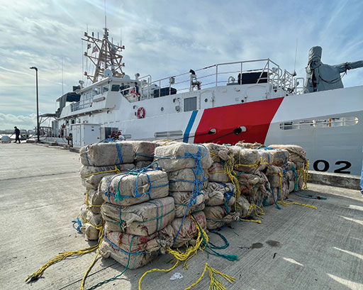 The crew of the Coast Guard Cutter Richard Etheridge offloaded approximately 1,700 kilograms of seized cocaine at Coast Guard Base San Juan, following the disruption of a go-fast vessel smuggling attempt by Coast Guard and British Virgin Islands authorities near Anegada, British Virgin Islands. The seized cocaine has an estimated wholesale value of approximately $51 million. The disruption and seizure are the result of multi-agency efforts involving the Caribbean Border Interagency Group and the Caribbean Corridor Strike Force.   U.S. Coast Guard photo