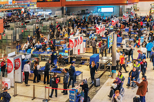 Front line security professionals need a higher level of expertise, Baum says. Clarity about detection capabilities and better and enabled decision-making based on the perceived threat an individual poses are also crucial as the world’s geopolitical situation evolves. Security checkpoint at Sabiha Gokcen Airport in Istanbul, Turkey shown above.