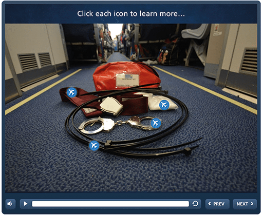 Inflight Institute offers a course called “Interference with Crew Member Training” and says the interactive course provides the information needed to deal with unruly passengers and help avoid a potentially explosive situation. Inflight Institute image.