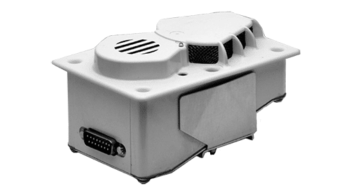 Middle: This lavatory photo-electric smoke detector offers innovative detection technology and reduces the threat of false alarms. The company says it requires no change to aircraft cabin/lavatory structure or wiring. The Model 3000 is designed as a drop-in replacement for JAMCO PU90-400 series ionization smoke detectors. Kidde image.